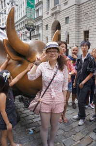 Jenny (Xiao) Zhang at Wall St in New York